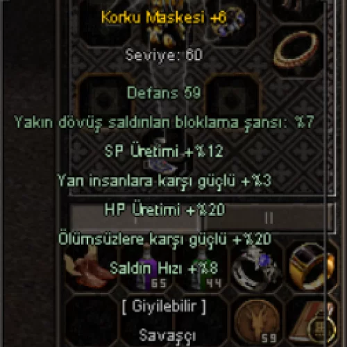  +6 Korku Maskesi